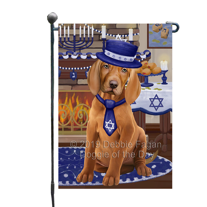 Happy Hanukkah Vizsla Dog Garden Flag GFLG65848