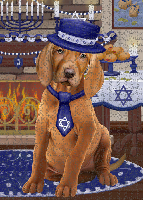 Happy Hanukkah Vizsla Dog Puzzle with Photo Tin PUZ99184