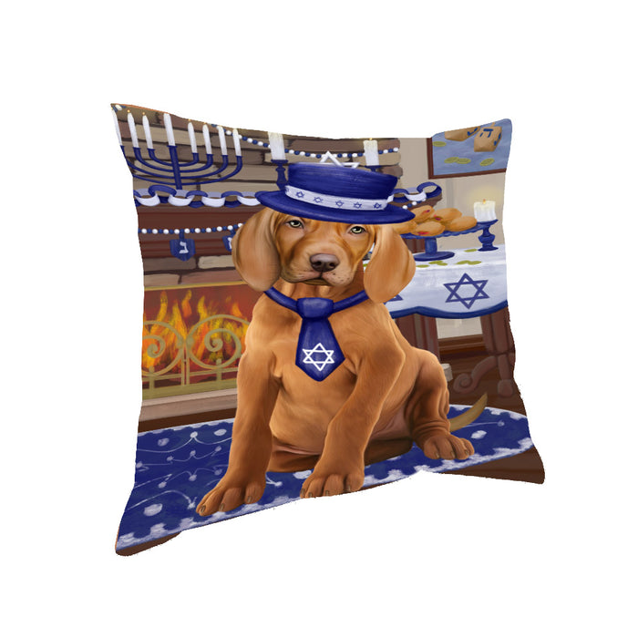 Happy Hanukkah Vizsla Dog Pillow PIL85568