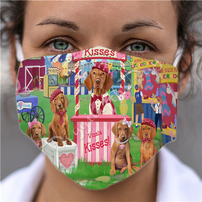 Carnival Kissing Booth Vizsla Dogs Face Mask FM48093