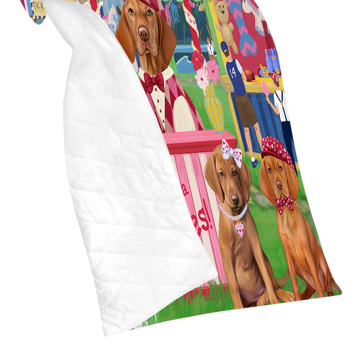 Carnival Kissing Booth Vizsla Dogs Quilt