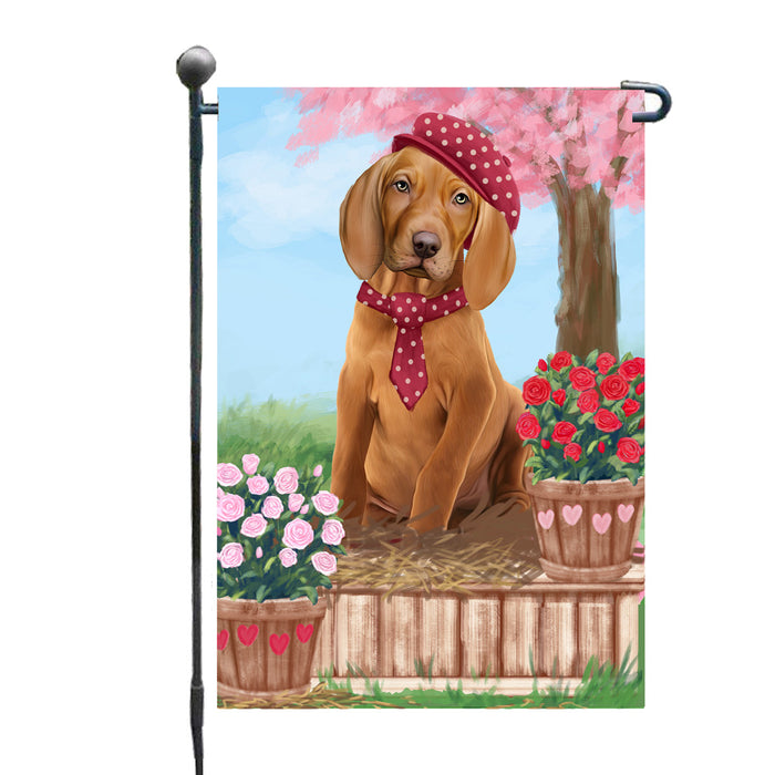 Personalized Rosie 25 Cent Kisses Vizsla Dog Custom Garden Flag GFLG64820