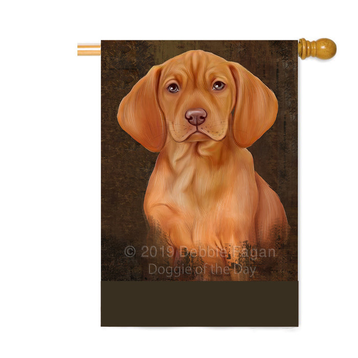 Personalized Rustic Vizsla Dog Custom House Flag FLG64736