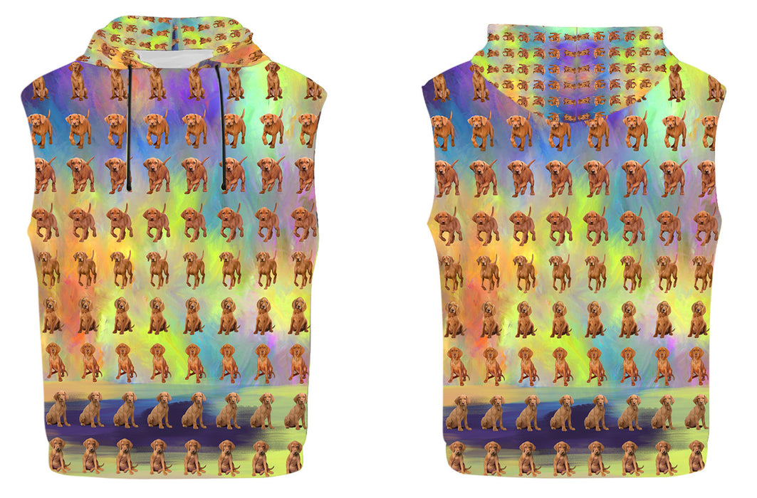 Paradise Wave Vizsla Dogs All Over Print Sleeveless Men's Hoodie