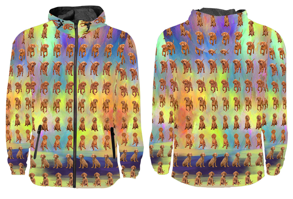 Paradise Wave Vizsla Dogs All Over Print Windbreaker for Men