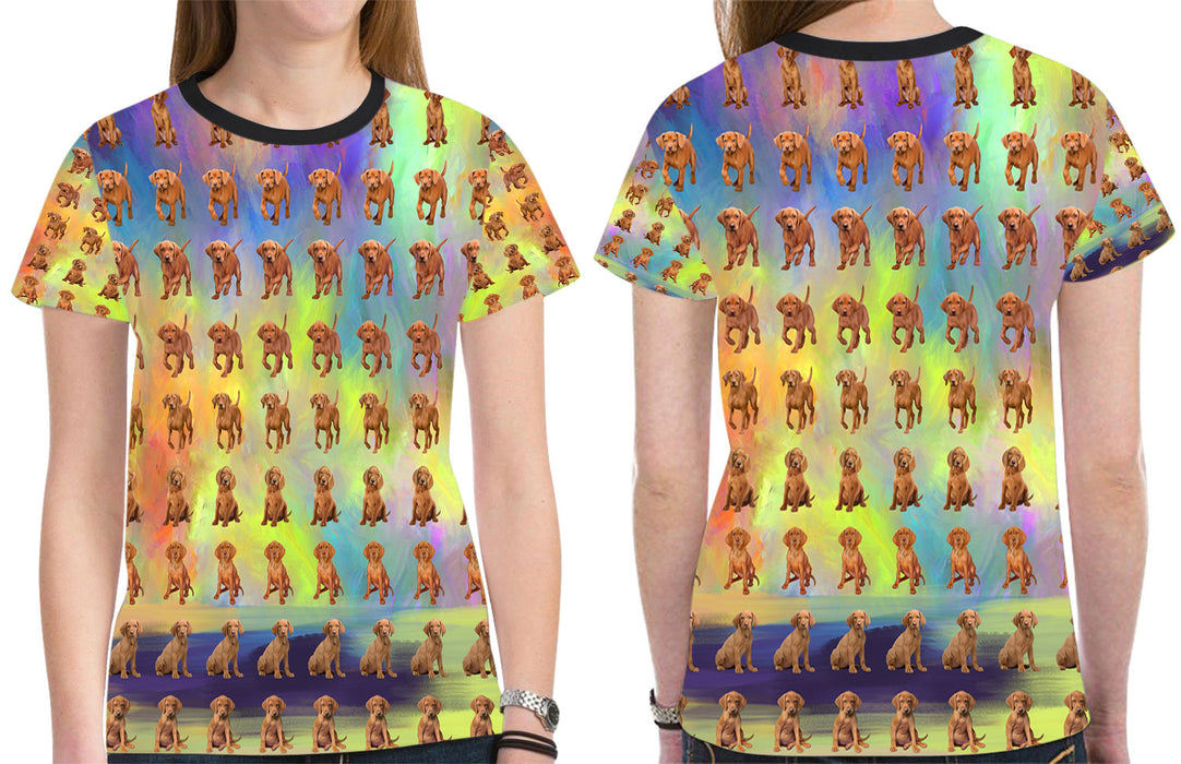 Paradise Wave Vizsla Dogs All Over Print Mesh Women's T-shirt