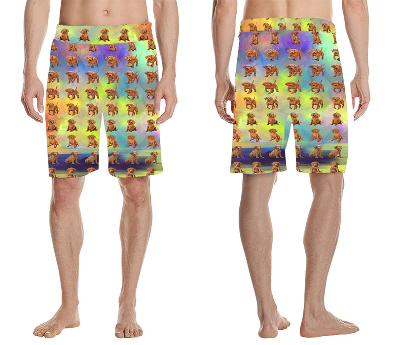 Paradise Wave Vizsla Dogs All Over Print Men's Casual Shorts