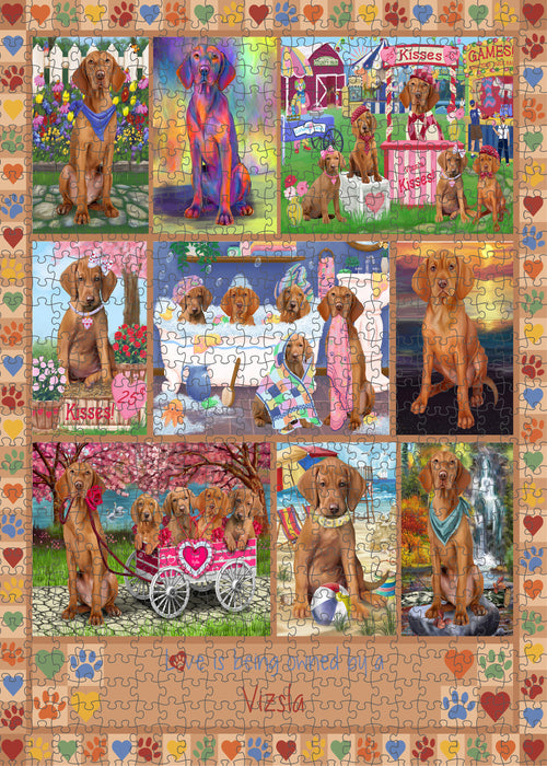 Love is Being Owned Vizsla Dog Beige Puzzle with Photo Tin PUZL98692