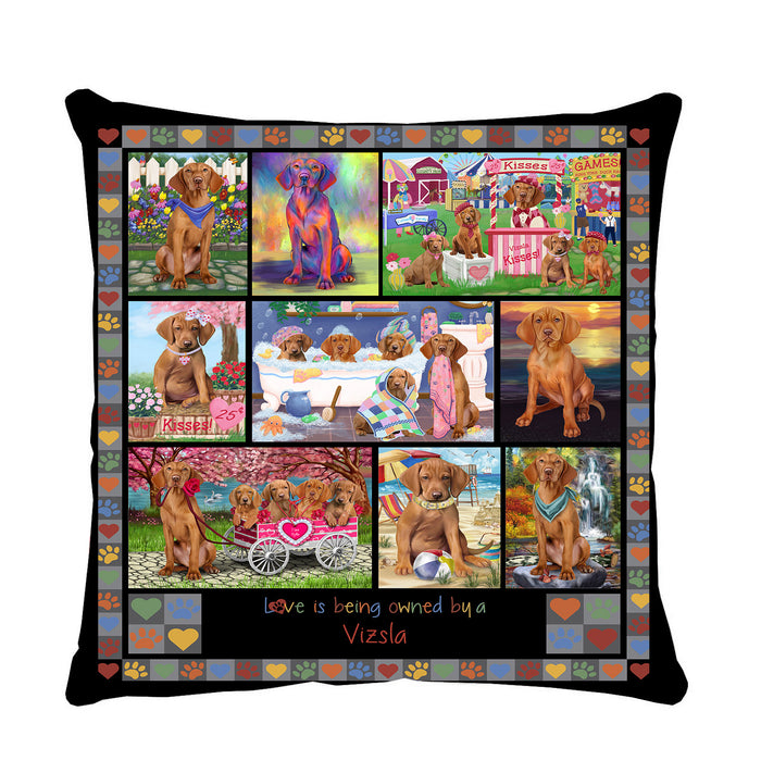 Love is Being Owned Vizsla Dog Grey Pillow PIL85080