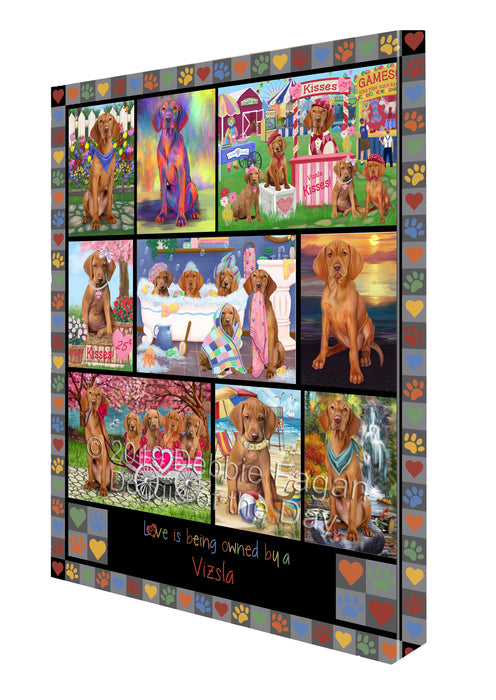 Love is Being Owned Vizsla Dog Grey Canvas Print Wall Art Décor CVS138635