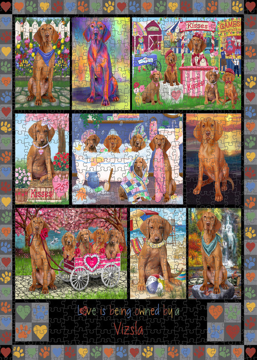 Love is Being Owned Vizsla Dog Grey Puzzle with Photo Tin PUZL98696
