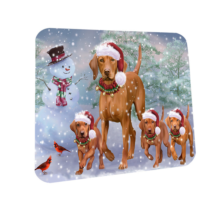 Christmas Running Family Vizslas Dog Coasters Set of 4 CST56601