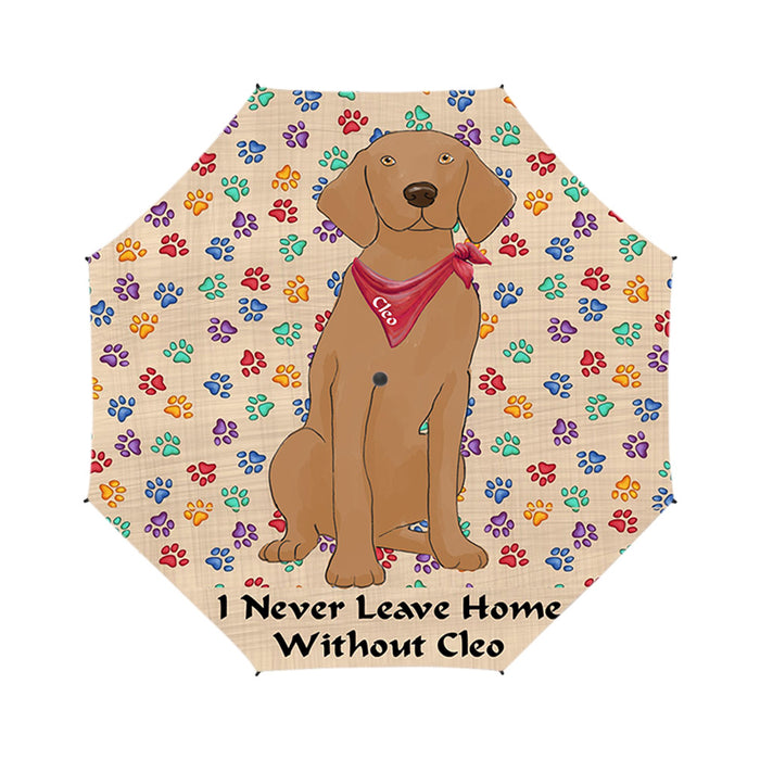 Custom Pet Name Personalized I never Leave Home Vizsla Dog Semi-Automatic Foldable Umbrella