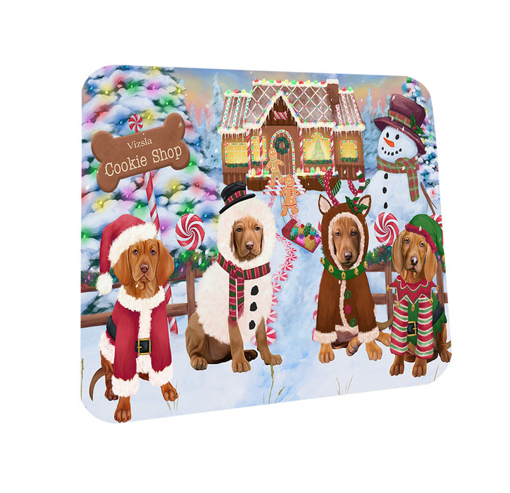 Holiday Gingerbread Cookie Shop Vizslas Dog Coasters Set of 4 CST56587