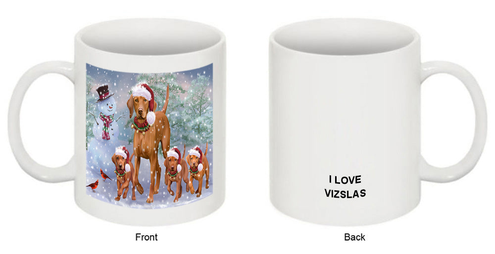 Christmas Running Family Vizslas Dog Coffee Mug MUG52041