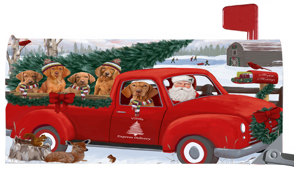 Magnetic Mailbox Cover Christmas Santa Express Delivery Vizslas Dog MBC48360
