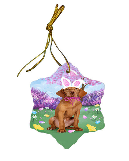 Vizsla Dog Easter Holiday Star Porcelain Ornament SPOR49280