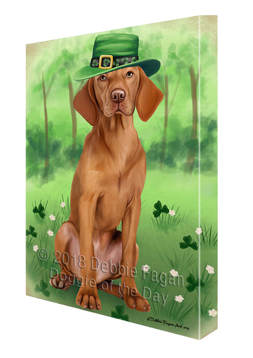 St. Patricks Day Irish Portrait Vizsla Dog Canvas Wall Art CVS59691