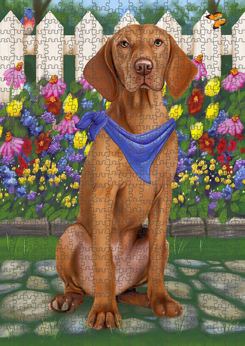 Spring Floral Vizsla Dog Puzzle with Photo Tin PUZL54246