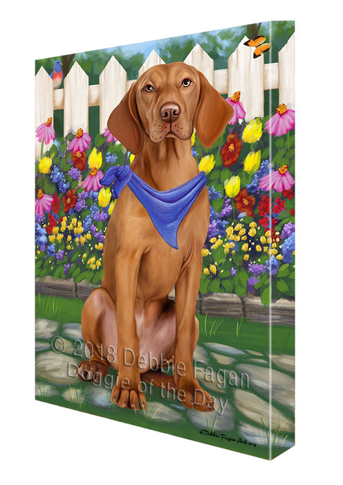 Spring Floral Vizsla Dog Canvas Wall Art CVS67372