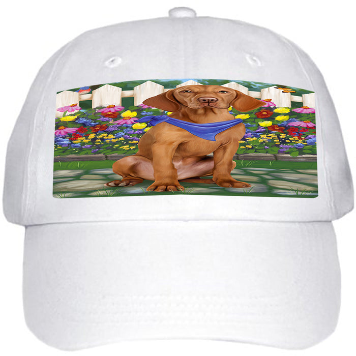 Spring Floral Vizsla Dog Ball Hat Cap HAT59826