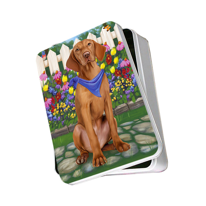 Spring Floral Vizsla Dog Photo Storage Tin PITN51839