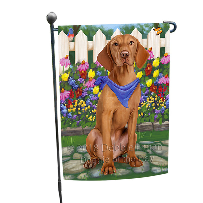 Spring Floral Vizsla Dog Garden Flag GFLG50009
