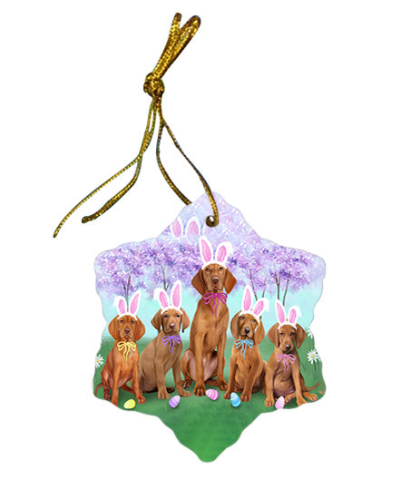 Vizslas Dog Easter Holiday Star Porcelain Ornament SPOR49281