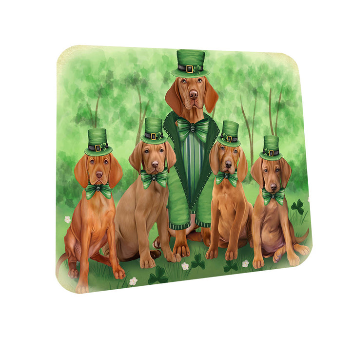 St. Patricks Day Irish Family Portrait Vizslas Dog Coasters Set of 4 CST49382