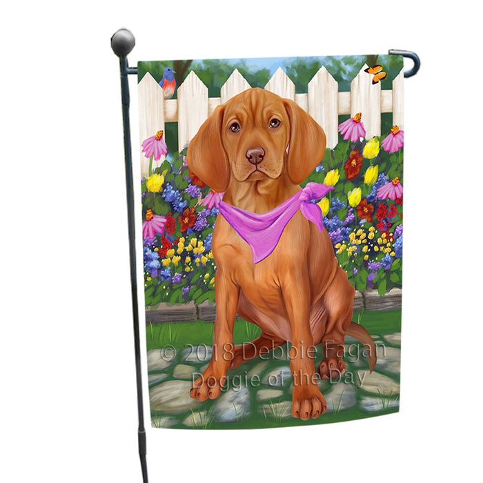 Spring Floral Vizsla Dog Garden Flag GFLG50010