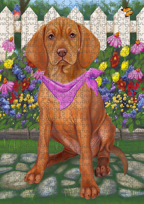 Spring Floral Vizsla Dog Puzzle with Photo Tin PUZL54249