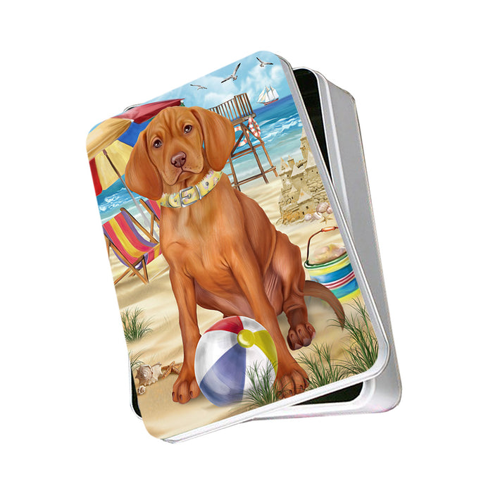 Pet Friendly Beach Vizsla Dog Photo Storage Tin PITN50107