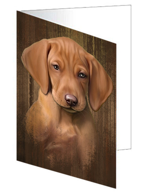 Rustic Vizsla Dog Handmade Artwork Assorted Pets Greeting Cards and Note Cards with Envelopes for All Occasions and Holiday Seasons GCD52793
