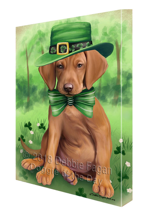 St. Patricks Day Irish Portrait Vizsla Dog Canvas Wall Art CVS59709