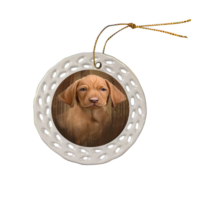 Rustic Vizsla Dog Ceramic Doily Ornament DPOR49589