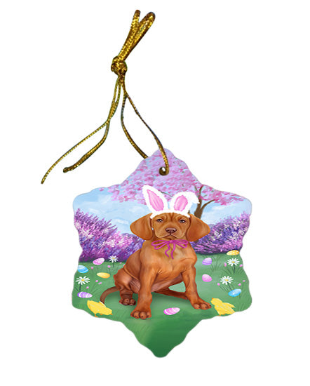 Vizsla Dog Easter Holiday Star Porcelain Ornament SPOR49282
