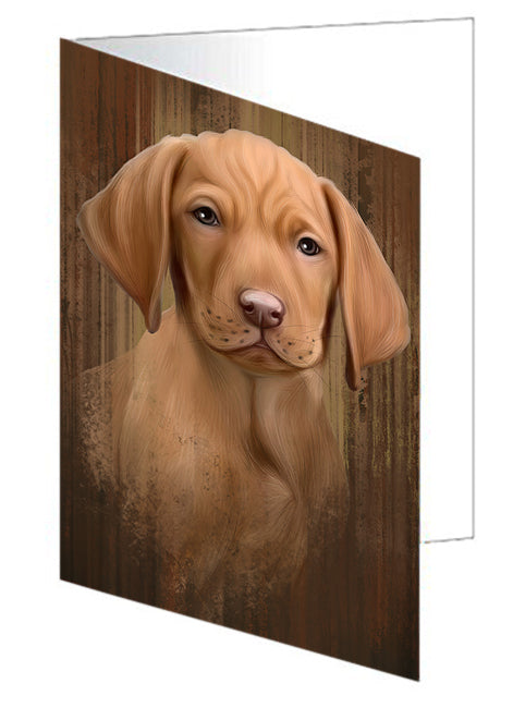 Rustic Vizsla Dog Handmade Artwork Assorted Pets Greeting Cards and Note Cards with Envelopes for All Occasions and Holiday Seasons GCD52796