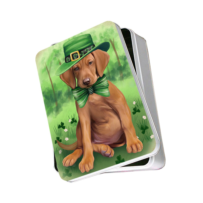 St. Patricks Day Irish Portrait Vizsla Dog Photo Storage Tin PITN49424