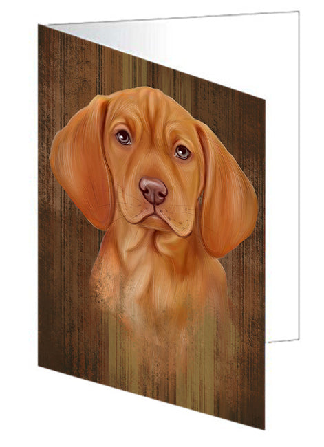 Rustic Vizsla Dog Handmade Artwork Assorted Pets Greeting Cards and Note Cards with Envelopes for All Occasions and Holiday Seasons GCD52799