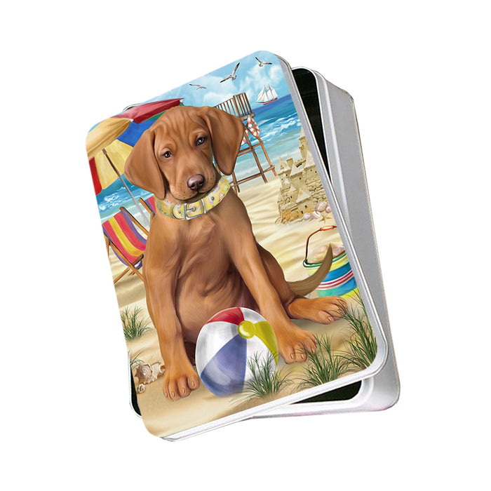 Pet Friendly Beach Vizsla Dog Photo Storage Tin PITN50109