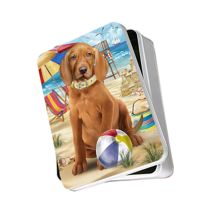 Pet Friendly Beach Vizsla Dog Photo Storage Tin PITN50110