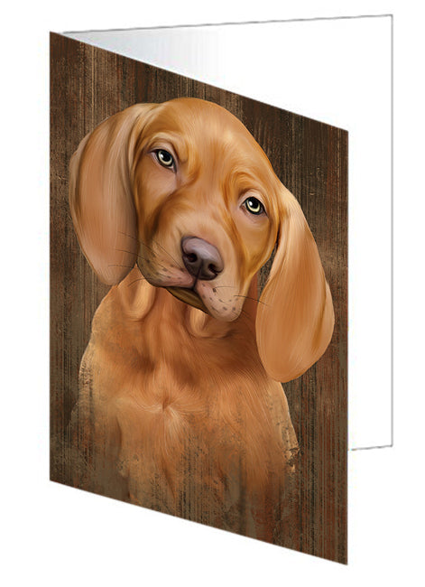 Rustic Vizsla Dog Handmade Artwork Assorted Pets Greeting Cards and Note Cards with Envelopes for All Occasions and Holiday Seasons GCD52802