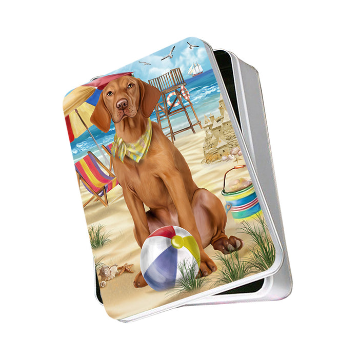 Pet Friendly Beach Vizsla Dog Photo Storage Tin PITN50111