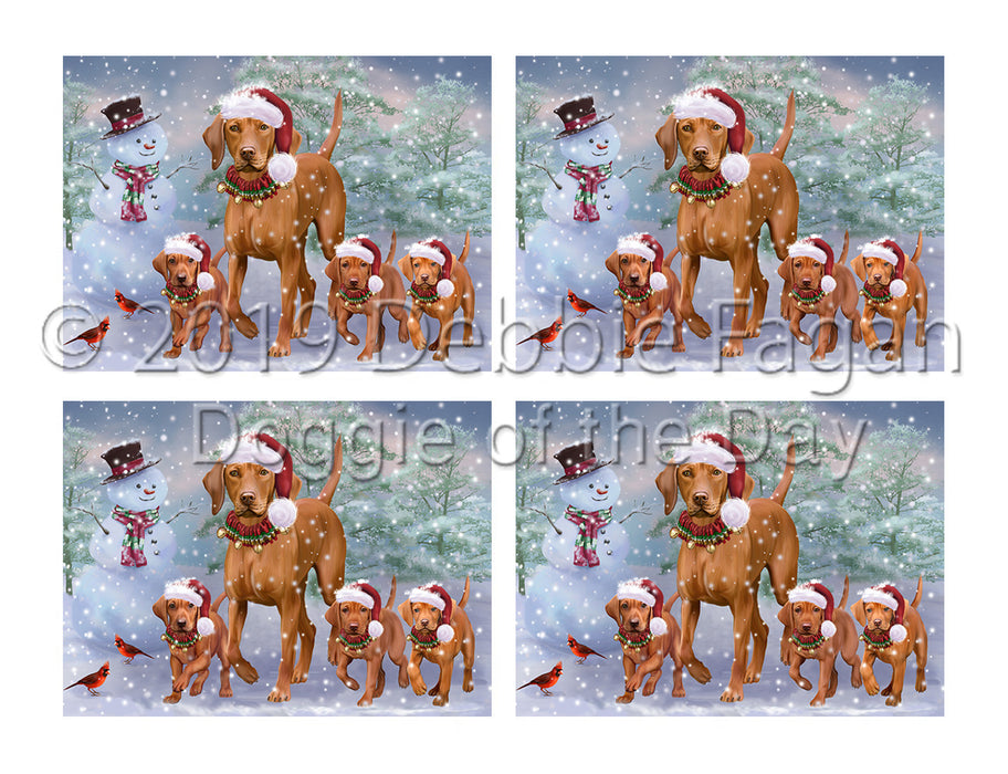 Christmas Running Fammily Vizsla Dogs Placemat