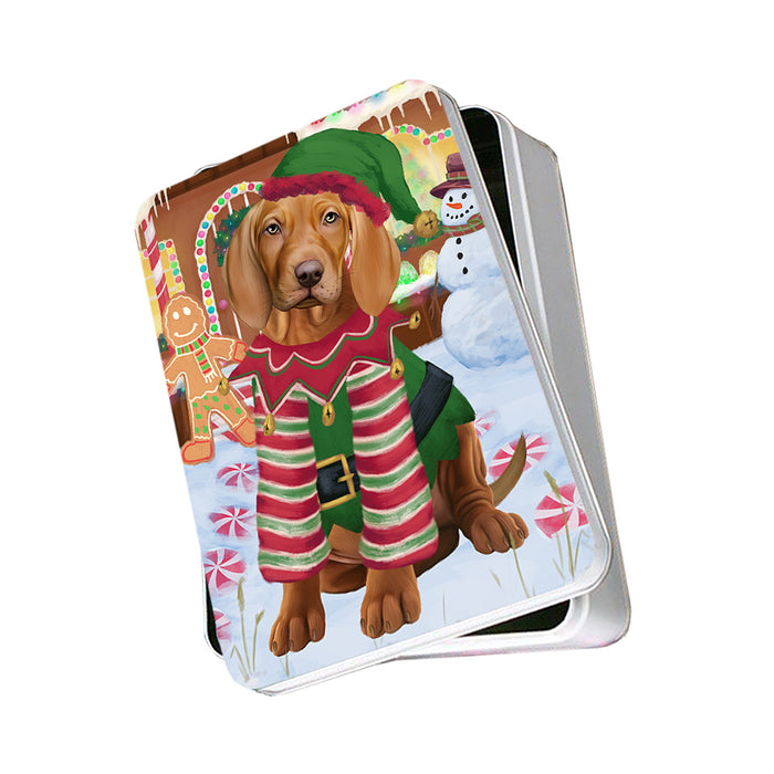 Christmas Gingerbread House Candyfest Vizsla Dog Photo Storage Tin PITN56527