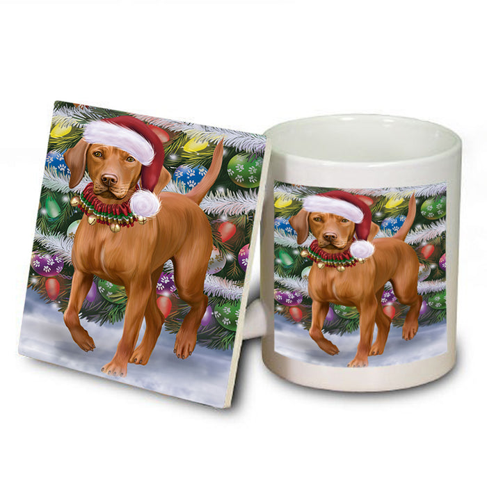 Trotting in the Snow Vizsla Dog Mug and Coaster Set MUC56665