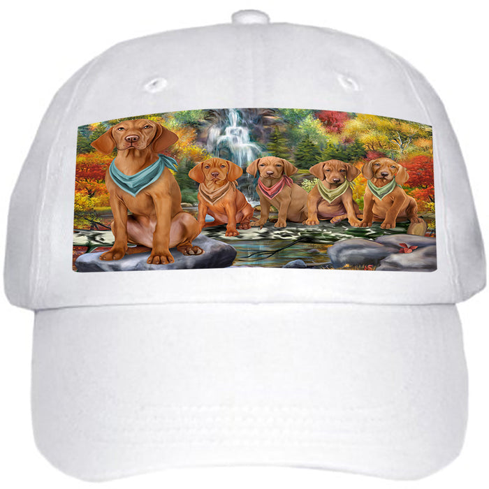 Scenic Waterfall Vizslas Dog Ball Hat Cap HAT59673