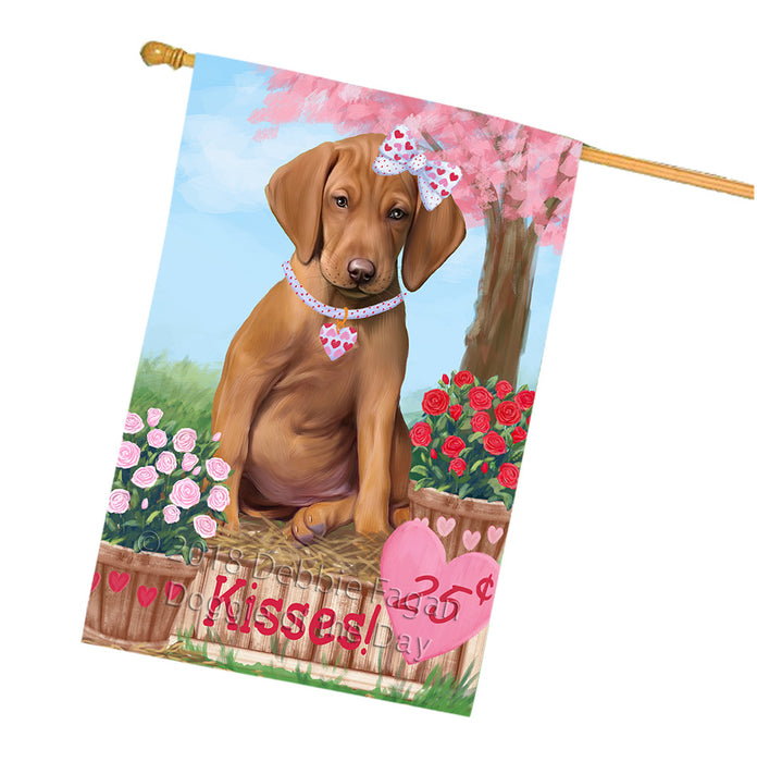 Rosie 25 Cent Kisses Vizsla Dog House Flag FLG56940