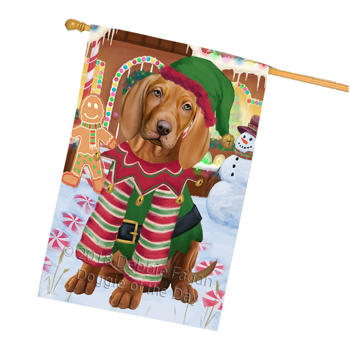 Christmas Gingerbread House Candyfest Vizsla Dog House Flag FLG57268