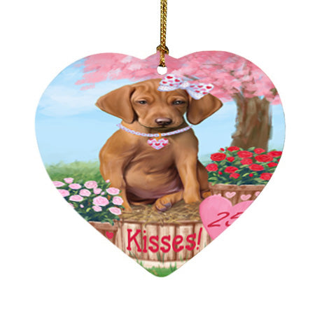 Rosie 25 Cent Kisses Vizsla Dog Heart Christmas Ornament HPOR56612